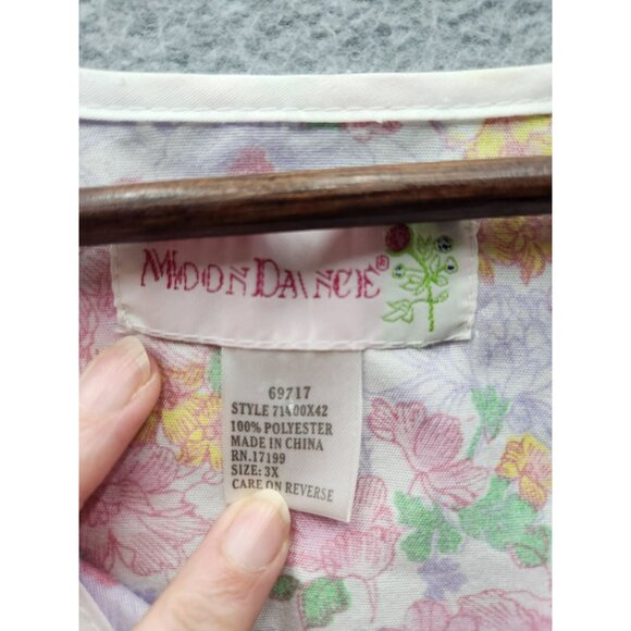 Floral Sleeveless Button-Up Vest With Pockets 3X Moon Dance 100% Polyester Women - Picture 2 of 4